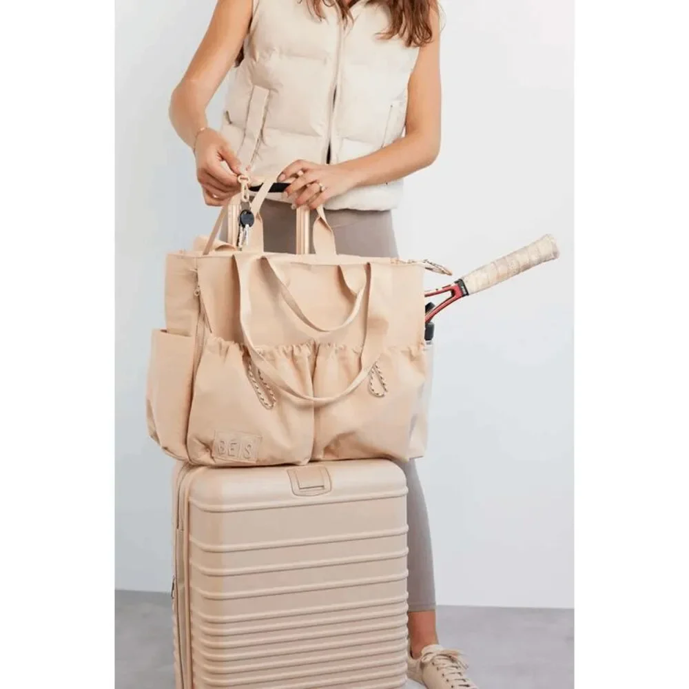 NWT Beis Sports Carryall Tote Duffle in Beige - Picture 6 of 8